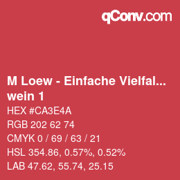 Color code: M Loew - Einfache Vielfalt - wein 1 | qconv.com
