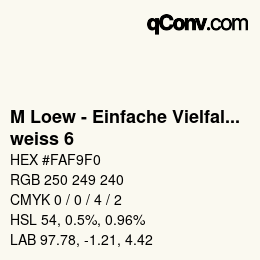 Farbcode: M Loew - Einfache Vielfalt - weiss 6 | qconv.com