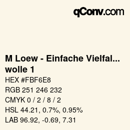 Code couleur: M Loew - Einfache Vielfalt - wolle 1 | qconv.com