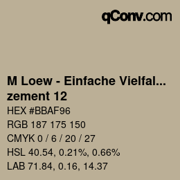 Farbcode: M Loew - Einfache Vielfalt - zement 12 | qconv.com