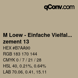 Código de color: M Loew - Einfache Vielfalt - zement 13 | qconv.com