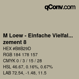 Farbcode: M Loew - Einfache Vielfalt - zement 8 | qconv.com