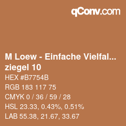 Color code: M Loew - Einfache Vielfalt - ziegel 10 | qconv.com