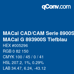 カラーコード: MACal CAD/CAM Serie 8900S - MACal G 893900S Tiefblau | qconv.com