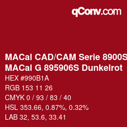 カラーコード: MACal CAD/CAM Serie 8900S - MACal G 895906S Dunkelrot | qconv.com