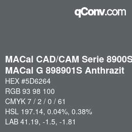 カラーコード: MACal CAD/CAM Serie 8900S - MACal G 898901S Anthrazit | qconv.com