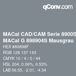 カラーコード: MACal CAD/CAM Serie 8900S - MACal G 898904S Mausgrau | qconv.com