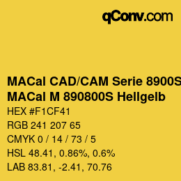 カラーコード: MACal CAD/CAM Serie 8900S - MACal M 890800S Hellgelb | qconv.com