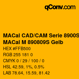 Code couleur: MACal CAD/CAM Serie 8900S - MACal M 890809S Gelb | qconv.com