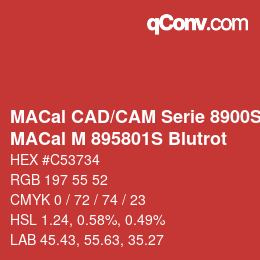 カラーコード: MACal CAD/CAM Serie 8900S - MACal M 895801S Blutrot | qconv.com