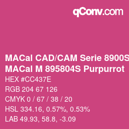 カラーコード: MACal CAD/CAM Serie 8900S - MACal M 895804S Purpurrot | qconv.com