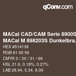 カラーコード: MACal CAD/CAM Serie 8900S - MACal M 898203S Dunkelbraun | qconv.com