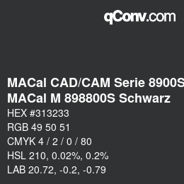 カラーコード: MACal CAD/CAM Serie 8900S - MACal M 898800S Schwarz | qconv.com
