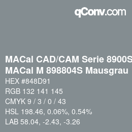 カラーコード: MACal CAD/CAM Serie 8900S - MACal M 898804S Mausgrau | qconv.com