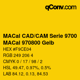 カラーコード: MACal CAD/CAM Serie 9700 - MACal 970800 Gelb | qconv.com