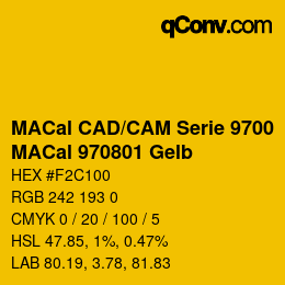 Farbcode: MACal CAD/CAM Serie 9700 - MACal 970801 Gelb | qconv.com