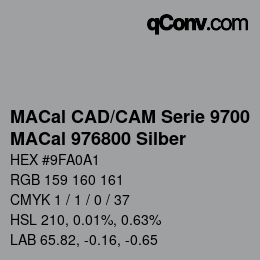 Farbcode: MACal CAD/CAM Serie 9700 - MACal 976800 Silber | qconv.com