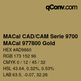 カラーコード: MACal CAD/CAM Serie 9700 - MACal 977800 Gold | qconv.com