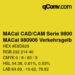 Código de color: MACal CAD/CAM Serie 9800 - MACal 980906 Verkehrsgelb | qconv.com