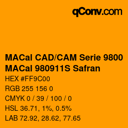 カラーコード: MACal CAD/CAM Serie 9800 - MACal 980911S Safran | qconv.com