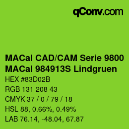 カラーコード: MACal CAD/CAM Serie 9800 - MACal 984913S Lindgruen | qconv.com