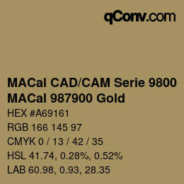 Código de color: MACal CAD/CAM Serie 9800 - MACal 987900 Gold | qconv.com