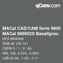 Código de color: MACal CAD/CAM Serie 9800 - MACal 988902S Basaltgrau | qconv.com