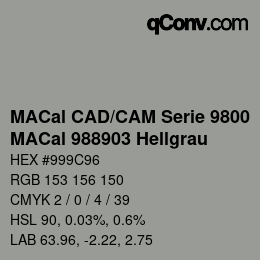 Code couleur: MACal CAD/CAM Serie 9800 - MACal 988903 Hellgrau | qconv.com