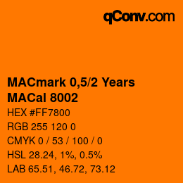 Código de color: MACmark 0,5/2 Years - MACal 8002 | qconv.com