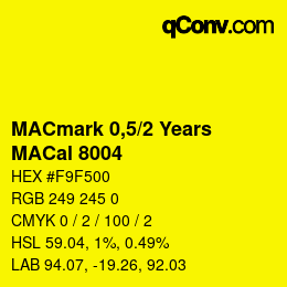 Código de color: MACmark 0,5/2 Years - MACal 8004 | qconv.com