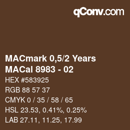 カラーコード: MACmark 0,5/2 Years - MACal 8983 - 02 | qconv.com