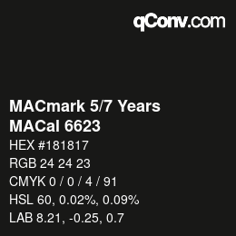 カラーコード: MACmark 5/7 Years - MACal 6623 | qconv.com