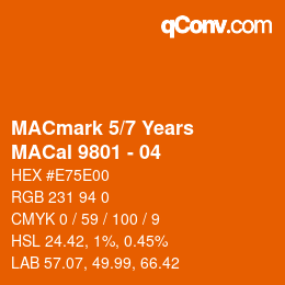 カラーコード: MACmark 5/7 Years - MACal 9801 - 04 | qconv.com