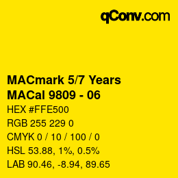 カラーコード: MACmark 5/7 Years - MACal 9809 - 06 | qconv.com