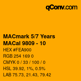 Código de color: MACmark 5/7 Years - MACal 9809 - 10 | qconv.com