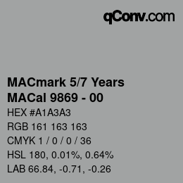 Código de color: MACmark 5/7 Years - MACal 9869 - 00 | qconv.com