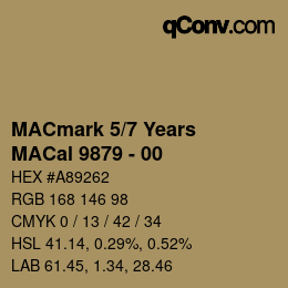 Farbcode: MACmark 5/7 Years - MACal 9879 - 00 | qconv.com