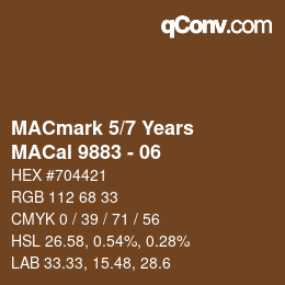 Código de color: MACmark 5/7 Years - MACal 9883 - 06 | qconv.com