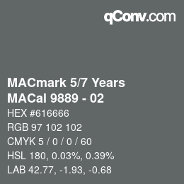 Código de color: MACmark 5/7 Years - MACal 9889 - 02 | qconv.com