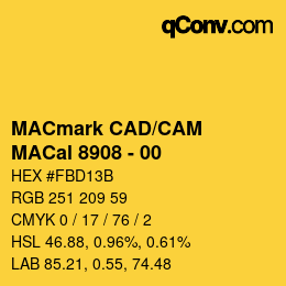 颜色代码: MACmark CAD/CAM - MACal 8908 - 00 | qconv.com