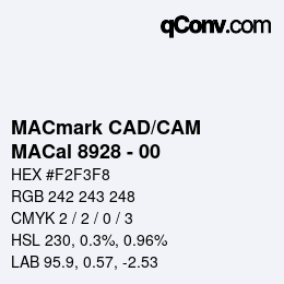 Code couleur: MACmark CAD/CAM - MACal 8928 - 00 | qconv.com