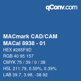 Farbcode: MACmark CAD/CAM - MACal 8938 - 01 | qconv.com