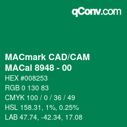 颜色代码: MACmark CAD/CAM - MACal 8948 - 00 | qconv.com