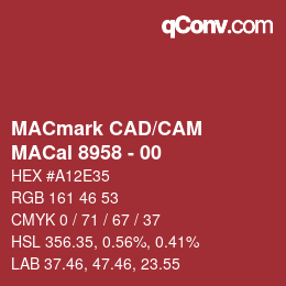 カラーコード: MACmark CAD/CAM - MACal 8958 - 00 | qconv.com