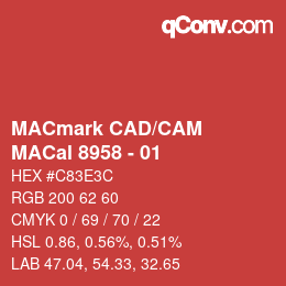 Código de color: MACmark CAD/CAM - MACal 8958 - 01 | qconv.com