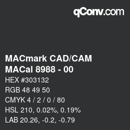 Código de color: MACmark CAD/CAM - MACal 8988 - 00 | qconv.com