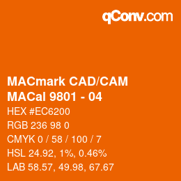 カラーコード: MACmark CAD/CAM - MACal 9801 - 04 | qconv.com