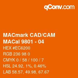 カラーコード: MACmark CAD/CAM - MACal 9801 - 04 | qconv.com