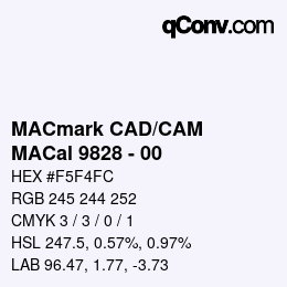 Código de color: MACmark CAD/CAM - MACal 9828 - 00 | qconv.com