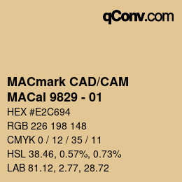 カラーコード: MACmark CAD/CAM - MACal 9829 - 01 | qconv.com